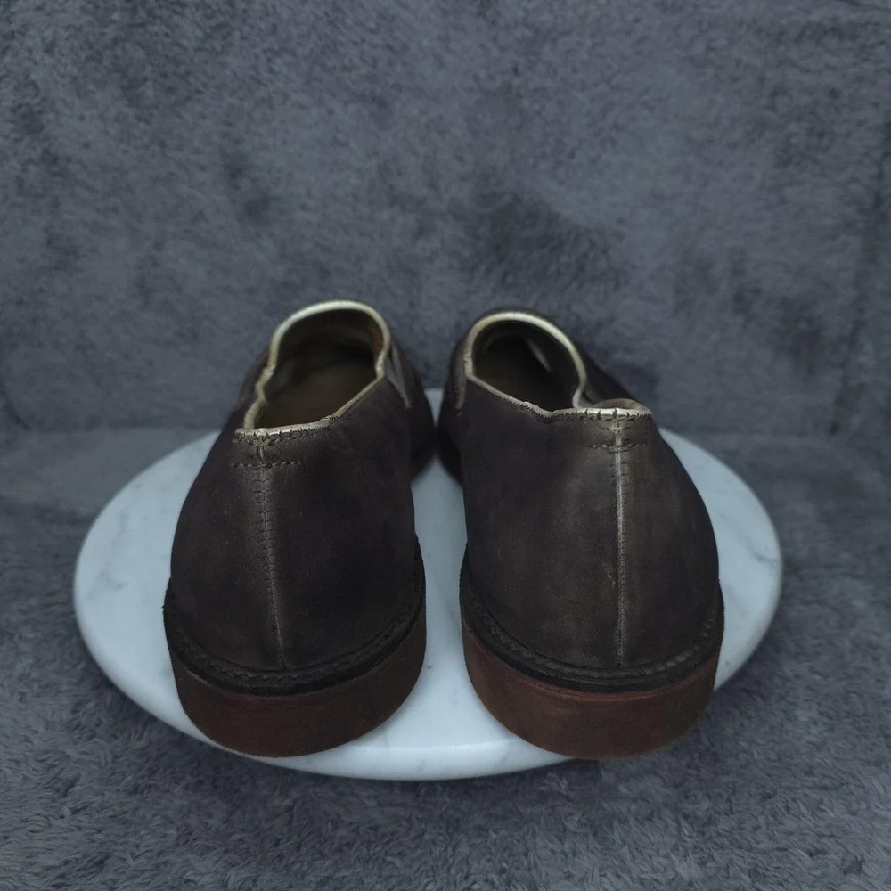 Vintage Walk-Over Shoes Mens Size 10 Brown Nubuck Slip On Loafer Vibram USA